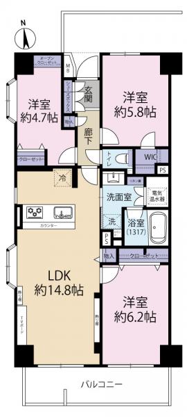 中古マンション 世田谷区上北沢４丁目 京王線八幡山駅 7,499万円