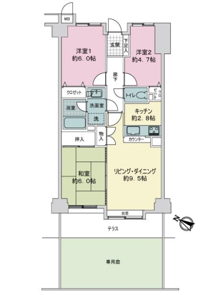 中古マンション 埼玉県さいたま市北区宮原町４丁目 JR高崎線宮原駅 1,900万円
