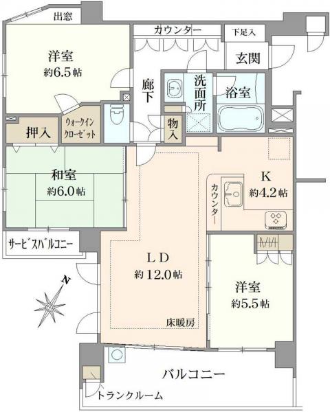 中古マンション 埼玉県さいたま市浦和区上木崎５丁目 JR京浜東北線与野駅 4,980万円