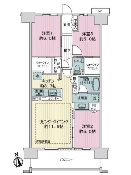 中古マンション 東京都府中市緑町３丁目 京王競馬場線東府中駅 7,280万円