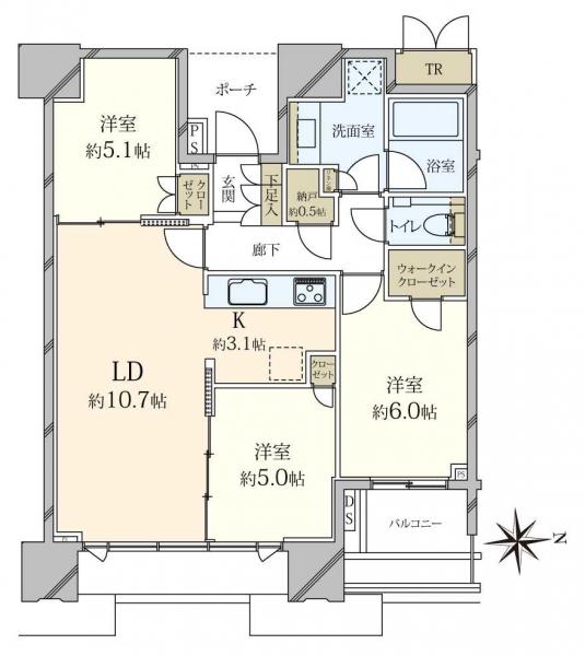 中古マンション 東京都中央区晴海３丁目 都営大江戸線勝どき駅 1億7,280万円