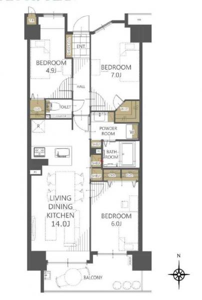 中古マンション 川口市南鳩ヶ谷６丁目 埼玉高速鉄道南鳩ケ谷駅 4,390万円