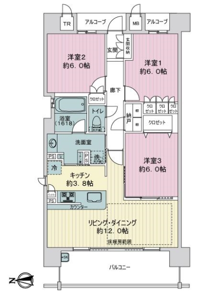 中古マンション 大阪府吹田市尺谷 JR東海道本線（米原〜神戸）千里丘駅 4,580万円