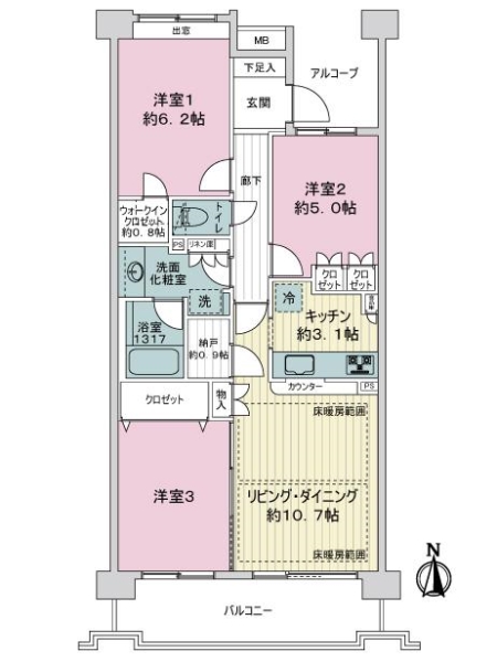 中古マンション 埼玉県さいたま市中央区大戸４丁目 JR京浜東北線北浦和駅 4,980万円