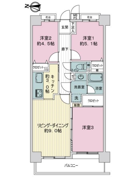 中古マンション 埼玉県さいたま市南区内谷６丁目 JR埼京線武蔵浦和駅 3,980万円