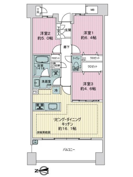 中古マンション 東京都調布市柴崎２丁目 京王競馬場線つつじヶ丘駅 6,180万円