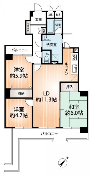 中古マンション 神戸市中央区山本通４丁目 神戸市営地下鉄西神山手線県庁前駅 3,390万円