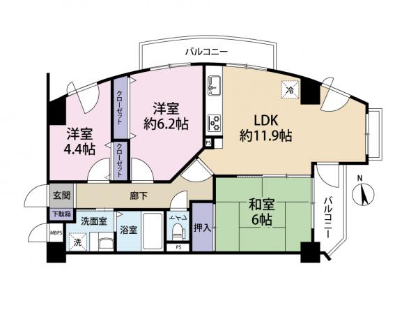 中古マンション 小金井市本町２丁目 JR中央線武蔵小金井駅 4,880万円