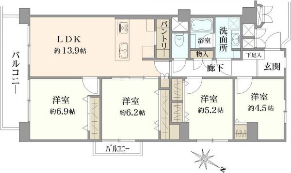 中古マンション 埼玉県さいたま市浦和区針ヶ谷４丁目 JR京浜東北線与野駅 4,480万円