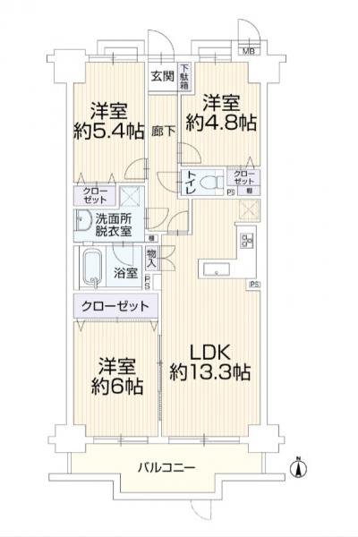 中古マンション 日野市万願寺５丁目 多摩モノレール万願寺駅 3,399万円