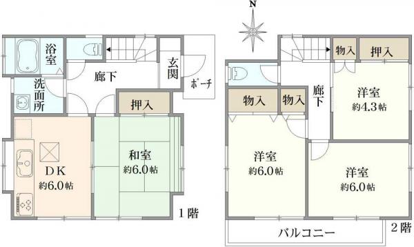 中古戸建 東京都日野市南平１丁目 多摩モノレール程久保駅 1,800万円