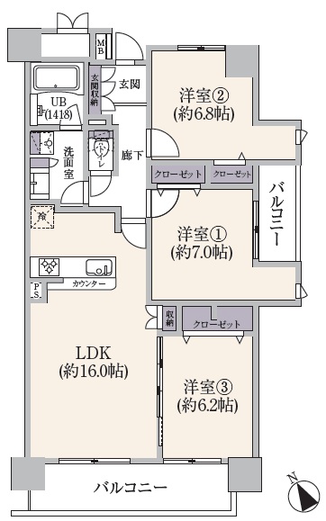 中古マンション 昭島市美堀町５丁目 JR青梅線拝島駅 3,180万円