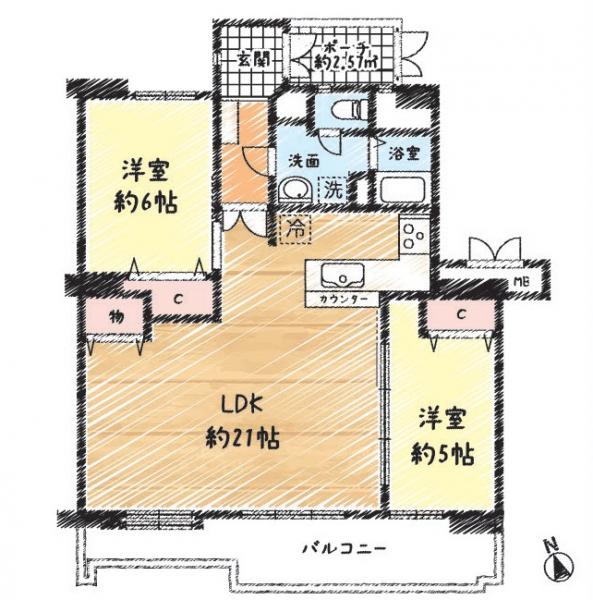 中古マンション 昭島市つつじが丘３丁目 JR青梅線中神駅 2,380万円