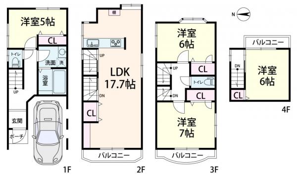 中古戸建 大阪市北区池田町 JR大阪環状線天満駅 6,480万円