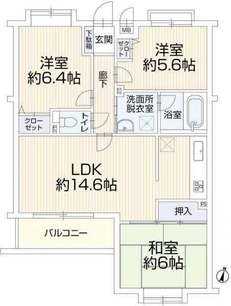 中古マンション 八王子市大塚 多摩モノレール大塚・帝京大学駅 2,999万円