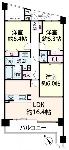 中古マンション 吹田市山田東３丁目23-7 大阪モノレール万博記念公園駅 3,799万円