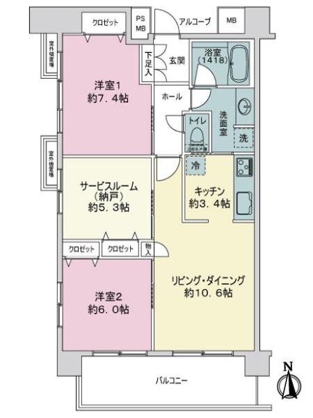 中古マンション 東京都江戸川区松江３丁目 都営新宿線船堀駅 4,280万円