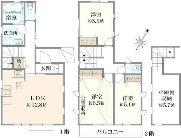 中古戸建 東京都東村山市青葉町３丁目 JR武蔵野線新秋津駅 3,480万円