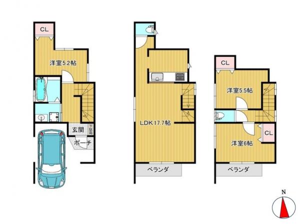 中古戸建 世田谷区船橋７丁目 小田急線千歳船橋駅 7,980万円