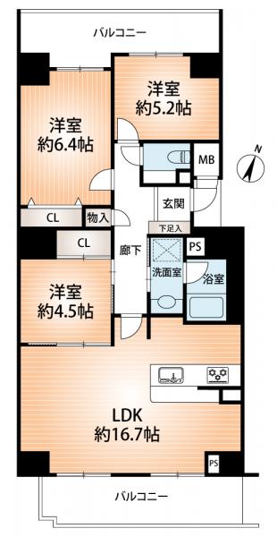 中古マンション 神戸市中央区磯上通２丁目 JR東海道本線（米原〜神戸）三ノ宮駅 4,598万円