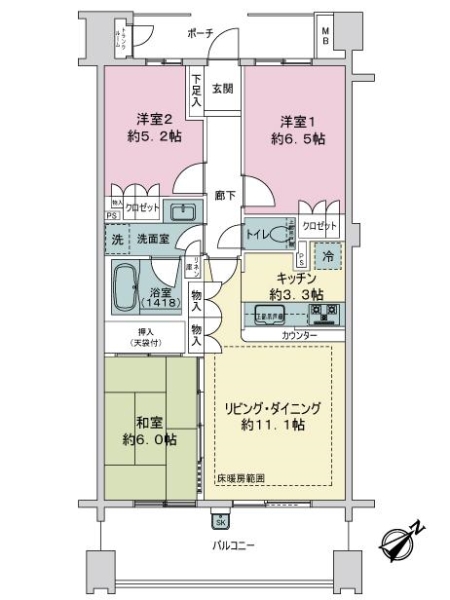 中古マンション 東京都調布市柴崎２丁目 京王競馬場線つつじヶ丘駅 5,790万円