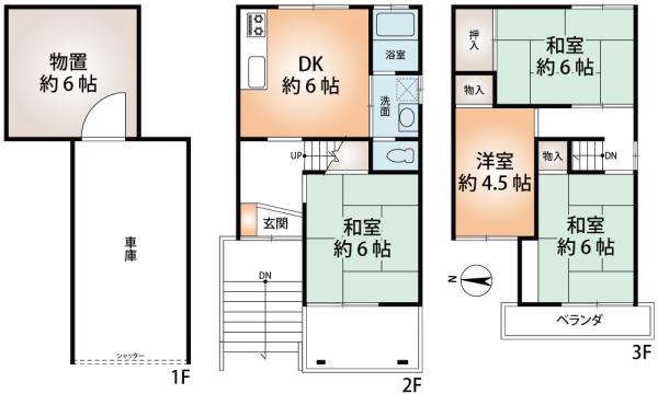 中古戸建 大阪市西淀川区中島１丁目 阪神なんば線出来島駅 890万円