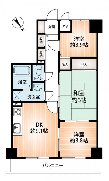 中古マンション 神戸市須磨区大黒町３丁目 山陽電鉄本線板宿駅 2,200万円