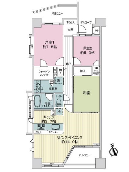 中古マンション 埼玉県さいたま市大宮区宮町３丁目 JR京浜東北線大宮駅 5,680万円