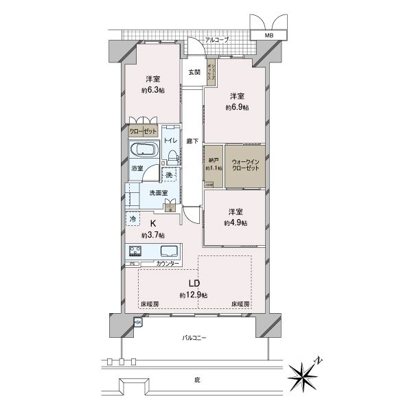 中古マンション 大阪府摂津市千里丘新町 JR東海道本線（米原〜神戸）岸辺駅 6,480万円