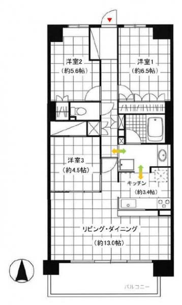 中古マンション 足立区扇２丁目 日暮里・舎人ライナー高野駅 5,580万円