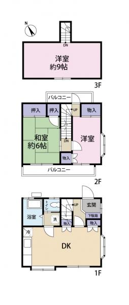 中古タウンハウス 八王子市中野上町３丁目 JR横浜線八王子駅 1,080万円