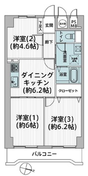中古マンション 福生市本町 JR青梅線福生駅 1,799万円