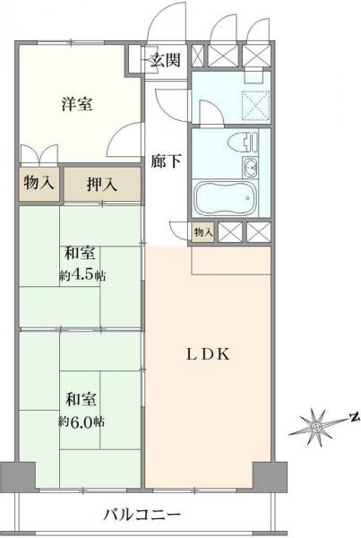 中古マンション 東京都小金井市中町３丁目 JR中央本線武蔵小金井駅 3,480万円