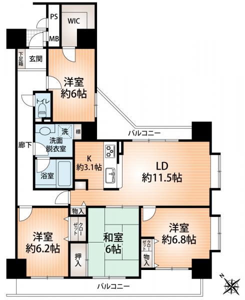 中古マンション 神戸市兵庫区塚本通5丁目 JR山陽本線兵庫駅 3,800万円