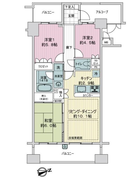 中古マンション 東京都江東区北砂５丁目 都営新宿線大島駅 6,980万円
