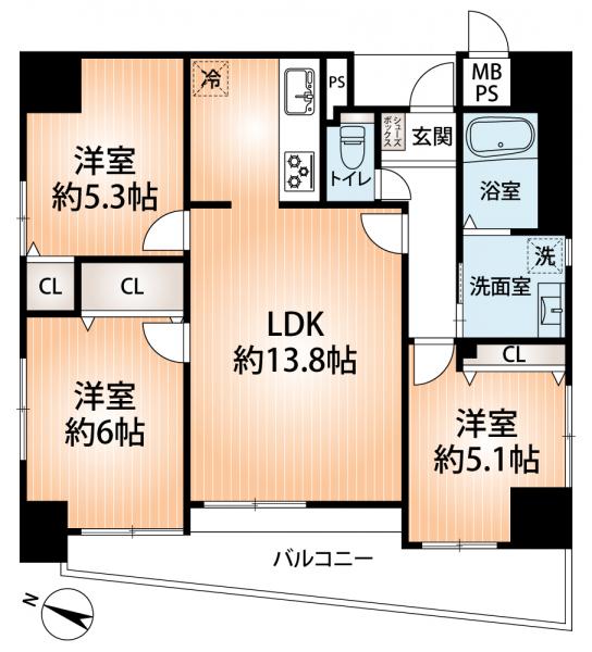 中古マンション 神戸市中央区下山手通３丁目 JR東海道本線（米原〜神戸）元町駅 4,880万円