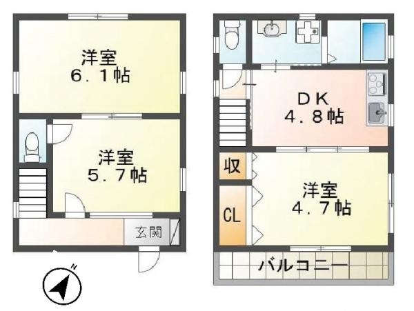 中古戸建 神戸市長田区松野通４丁目 JR山陽本線新長田駅 2,750万円