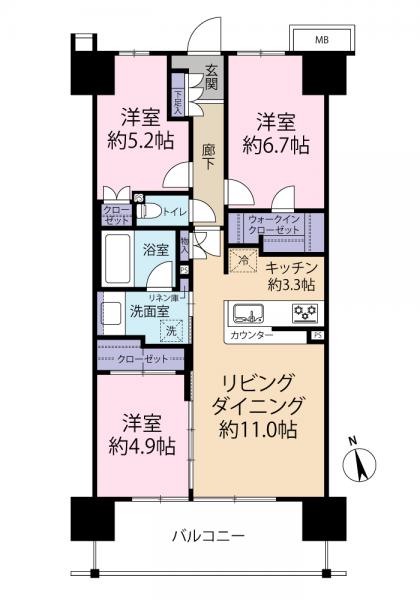 中古マンション 足立区新田１丁目 南北線王子神谷駅 5,380万円