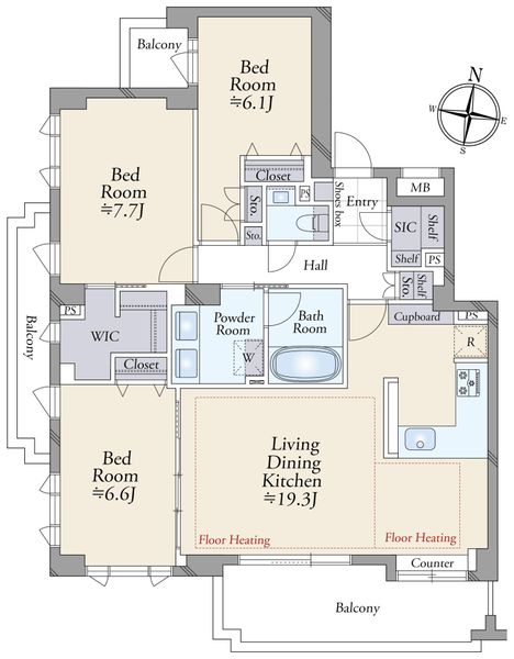 中古マンション 東京都杉並区上荻４丁目 JR中央本線西荻窪駅 1億3,480万円