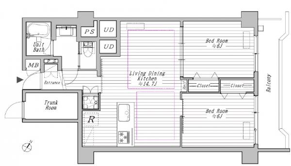 中古マンション 新宿区北新宿４丁目 東西線落合駅 6,890万円