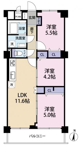 中古マンション 北区赤羽西６丁目 都営三田線本蓮沼駅 3,890万円