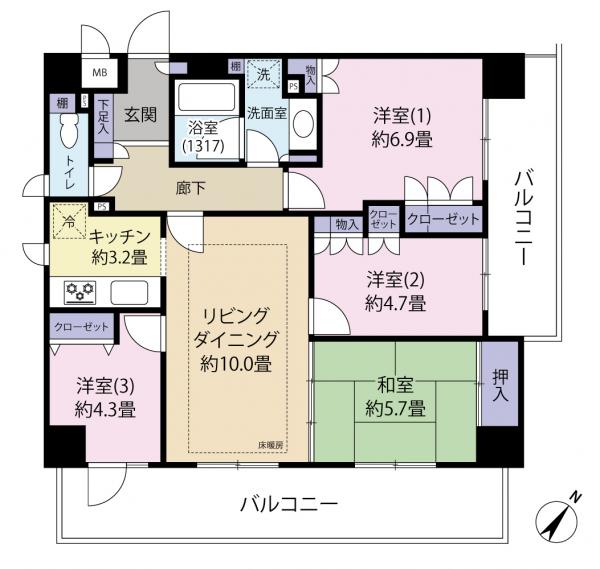 中古マンション 台東区千束４丁目 日比谷線三ノ輪駅 7,390万円