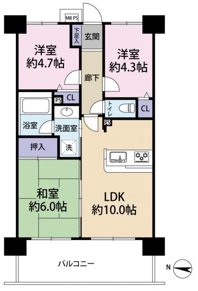 中古マンション 足立区梅田６丁目 東武伊勢崎線梅島駅 4,300万円