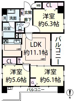 中古マンション 大阪市中央区農人橋２丁目 大阪メトロ谷町線谷町四丁目駅 4,980万円