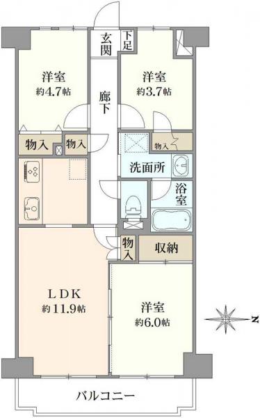 中古マンション 東京都練馬区高野台４丁目 西武豊島線石神井公園駅 4,980万円