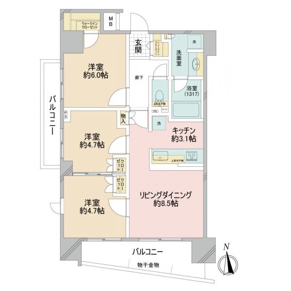 中古マンション 荒川区東尾久１丁目 日暮里・舎人ライナー赤土小学校前駅 6,180万円