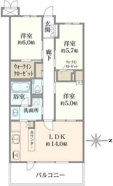 中古マンション 東京都練馬区中村２丁目 西武豊島線中村橋駅 7,700万円