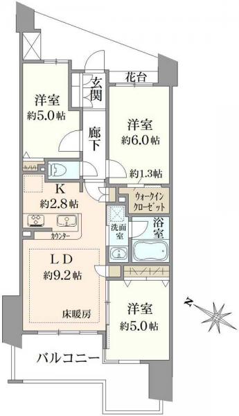 中古マンション 東京都北区浮間３丁目 JR埼京線北赤羽駅 6,370万円