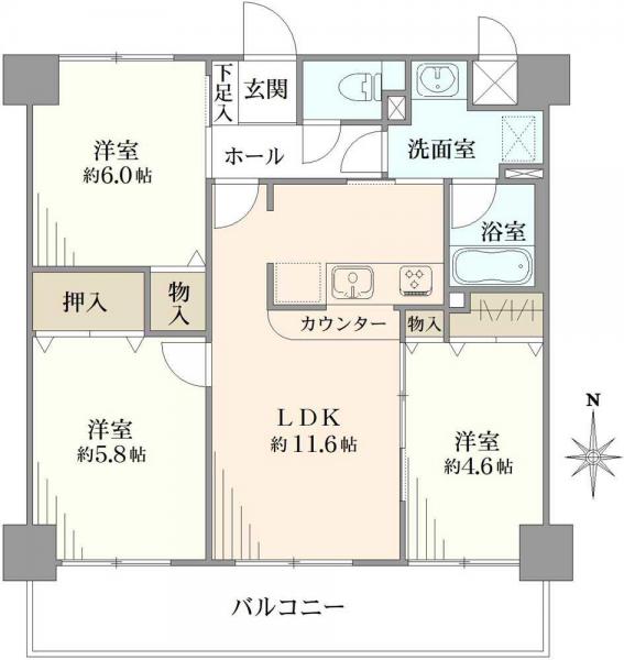 中古マンション 東京都足立区千住関屋町 東武大師線牛田駅 5,480万円