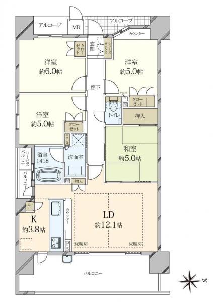 中古マンション 大阪府八尾市北本町２丁目 近鉄大阪線近鉄八尾駅 5,180万円